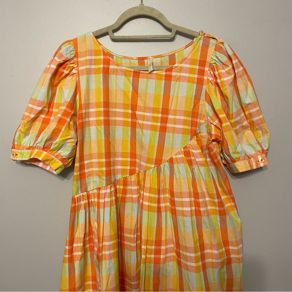 URBAN OUTFITTERS Plaid Asymmetrical Babydoll Carousel Dress - Picture 5 of 11